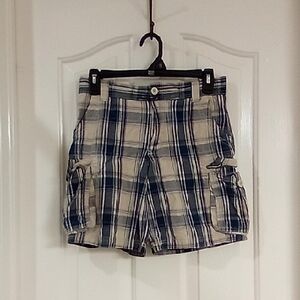Arizona Jean Company Blue and Cream Plaid Kids Shorts